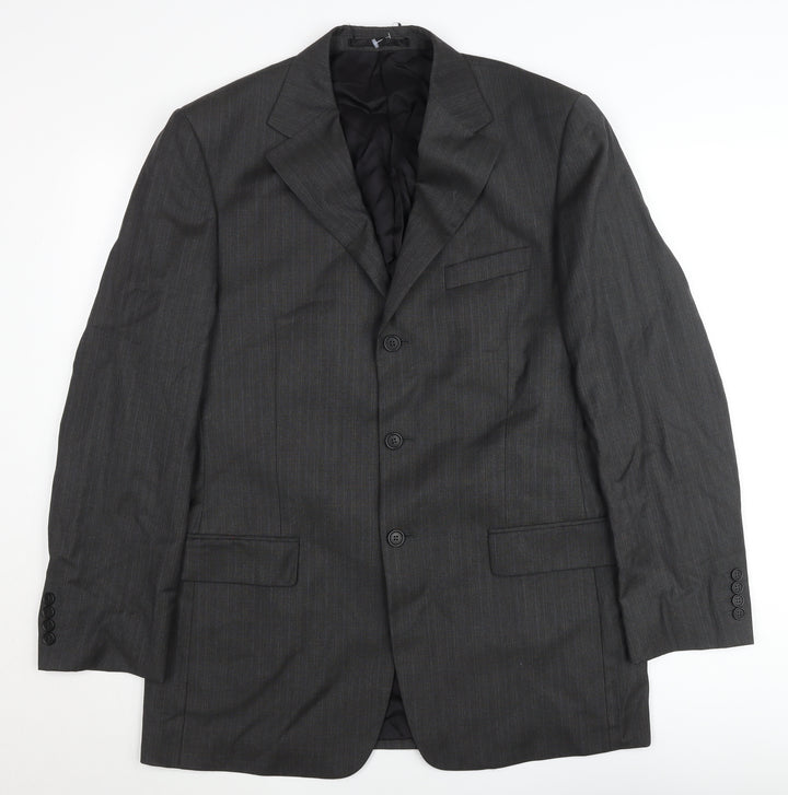 Marks and Spencer Men’s Grey Wool Pinstripe Blazer Jacket 40L