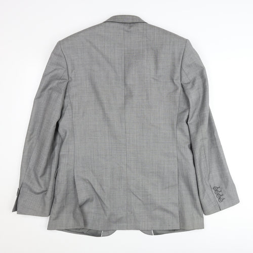 Racing Green Men's Grey Wool Blend Blazer Jacket 40in Chest Regular Fit