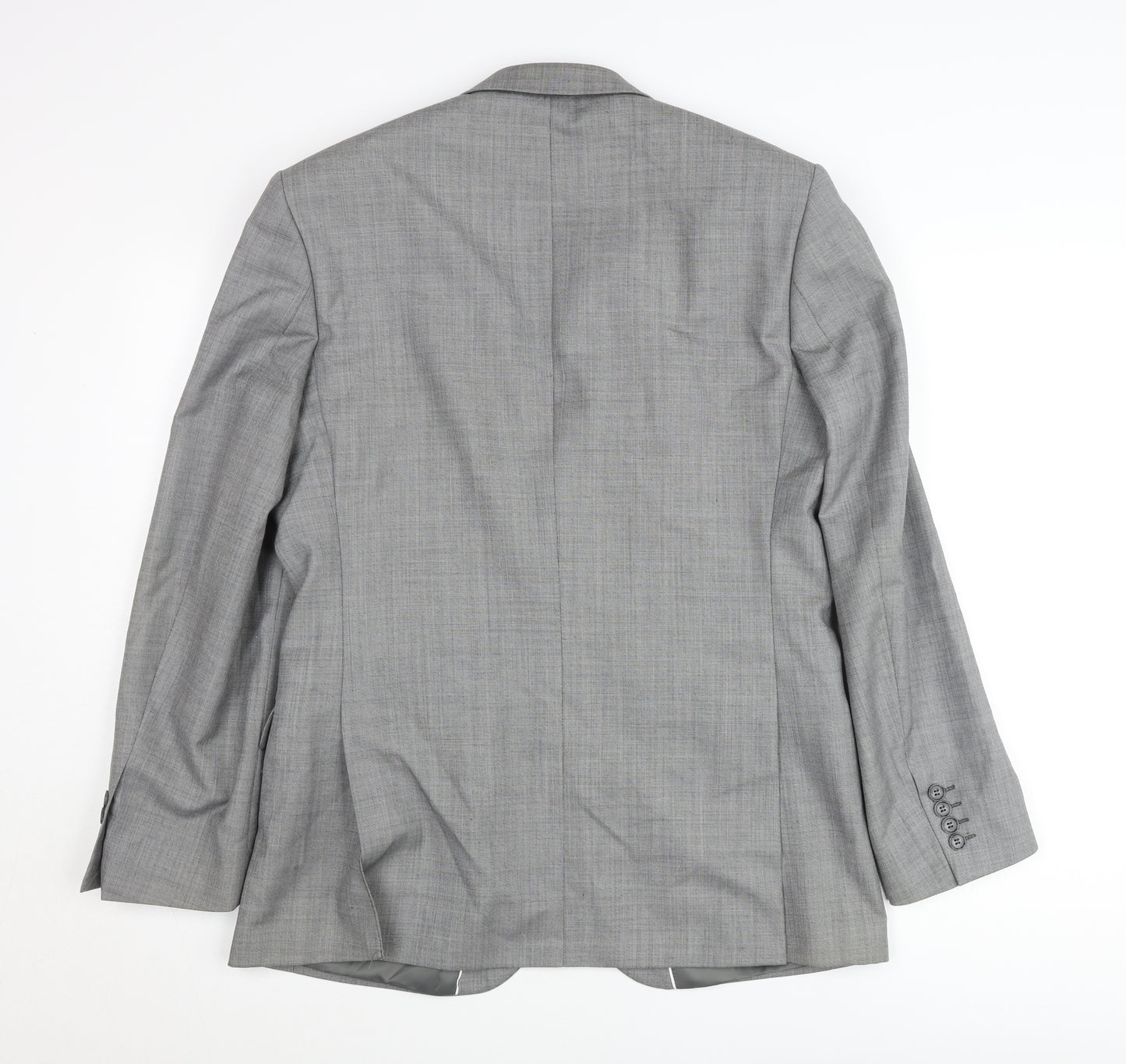 Racing Green Men's Grey Wool Blend Blazer Jacket 40in Chest Regular Fit