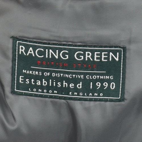 Racing Green Men's Grey Wool Blend Blazer Jacket 40in Chest Regular Fit