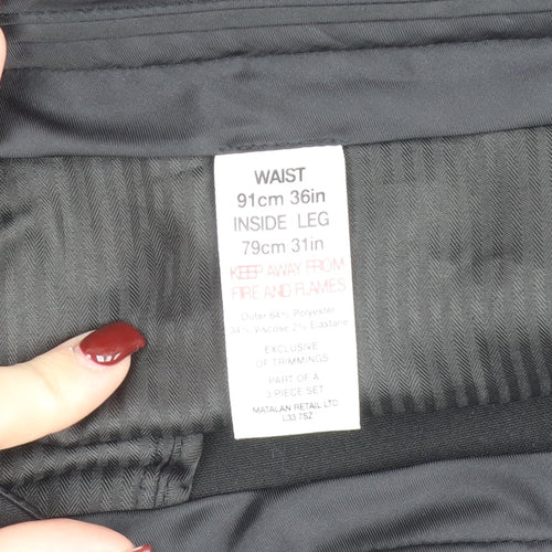 Taylor & Wright Men's Black 36R Tailored Dress Trousers