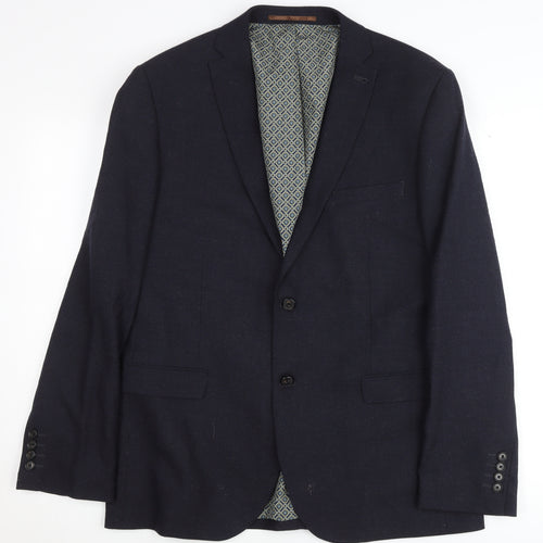 Next Men's Blue Slim Fit Blazer 44R Wool Blend Jacket