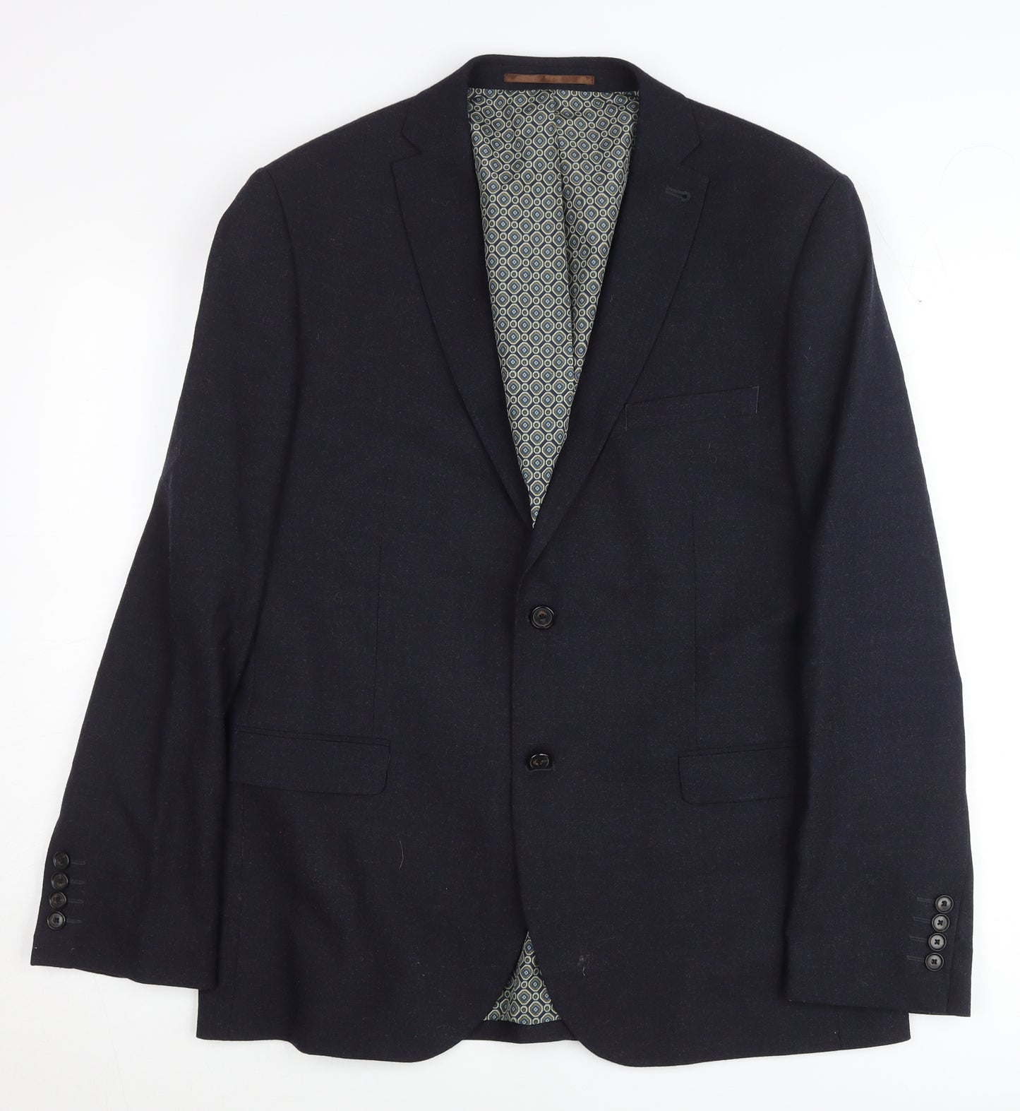 Next Men's Blue Slim Fit Blazer 44R Wool Blend Jacket