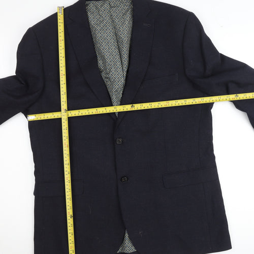 Next Men's Blue Slim Fit Blazer 44R Wool Blend Jacket