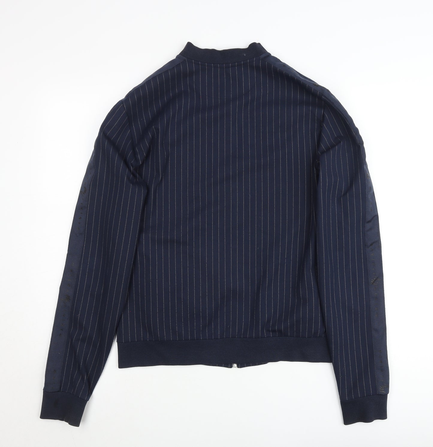 River Island Men’s Blue Striped Bomber Jacket Size S Regular Fit