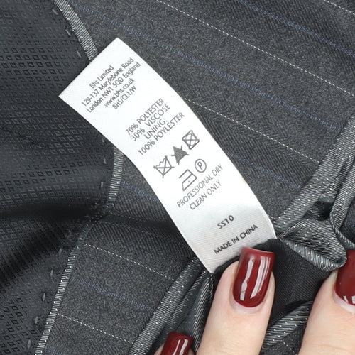 Jack Reid Men's Grey Pinstripe Blazer 46R Regular Two-Button Jacket