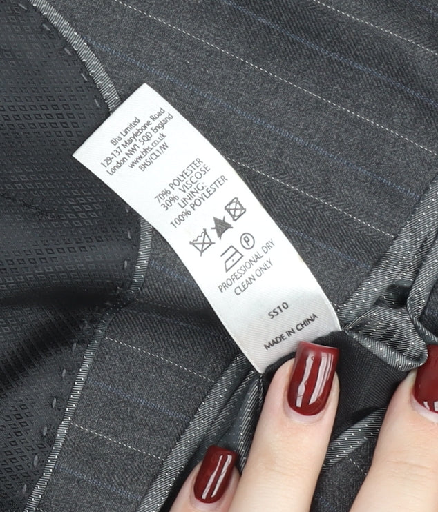 Jack Reid Men's Grey Pinstripe Blazer 46R Regular Two-Button Jacket