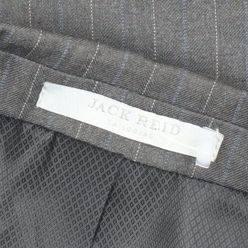 Jack Reid Men's Grey Pinstripe Blazer 46R Regular Two-Button Jacket