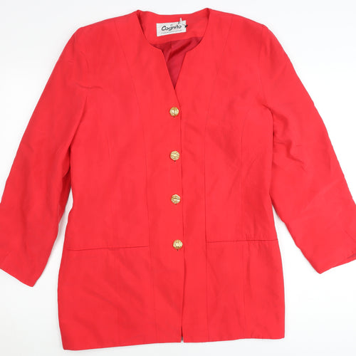 Cognito Women Red Size 14 Single Breasted Suit Jacket