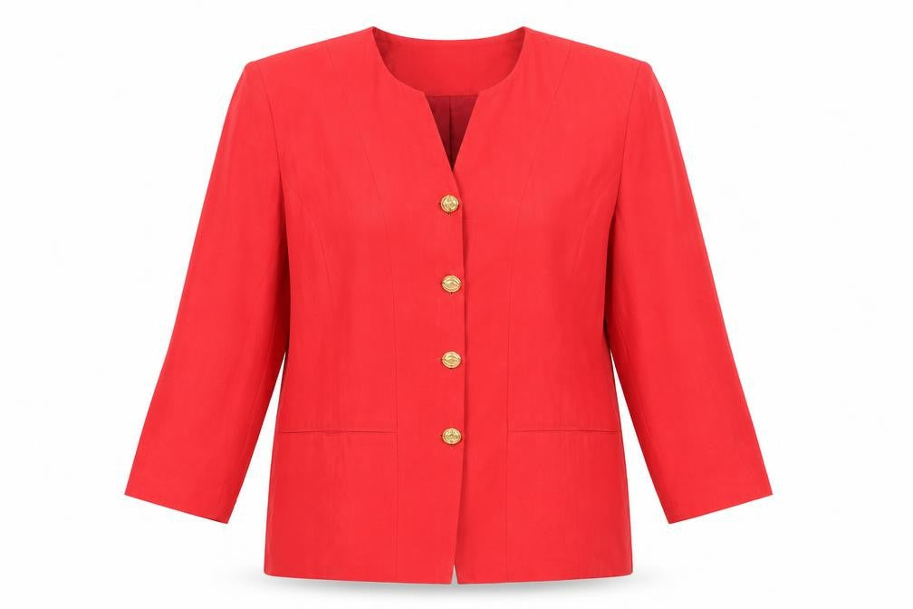 Front view of Cognito Women Red, size 14, Single Breasted Suit Jacket