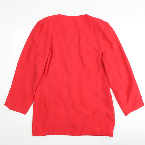 Cognito Womens Red Size 14 Tailored Single-Breasted Jacket