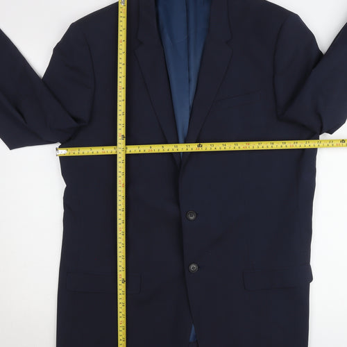 River Island Men’s Blue 46L Blazer Jacket Two-Button Notch Lapel