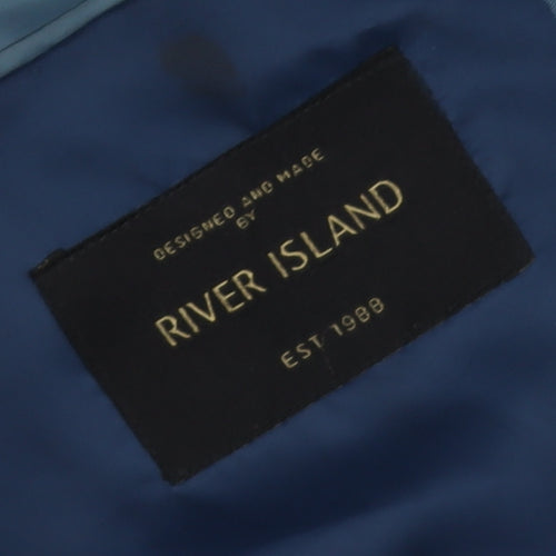 River Island Men’s Blue 46L Blazer Jacket Two-Button Notch Lapel