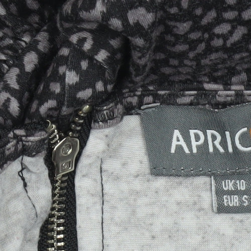 Apricot Women’s Black Animal Print Skater Dress UK 10 Knee Length