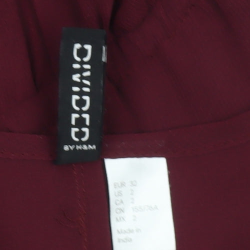H&M Women’s Red Skater Dress Size 2 Sleeveless Scoop Neck