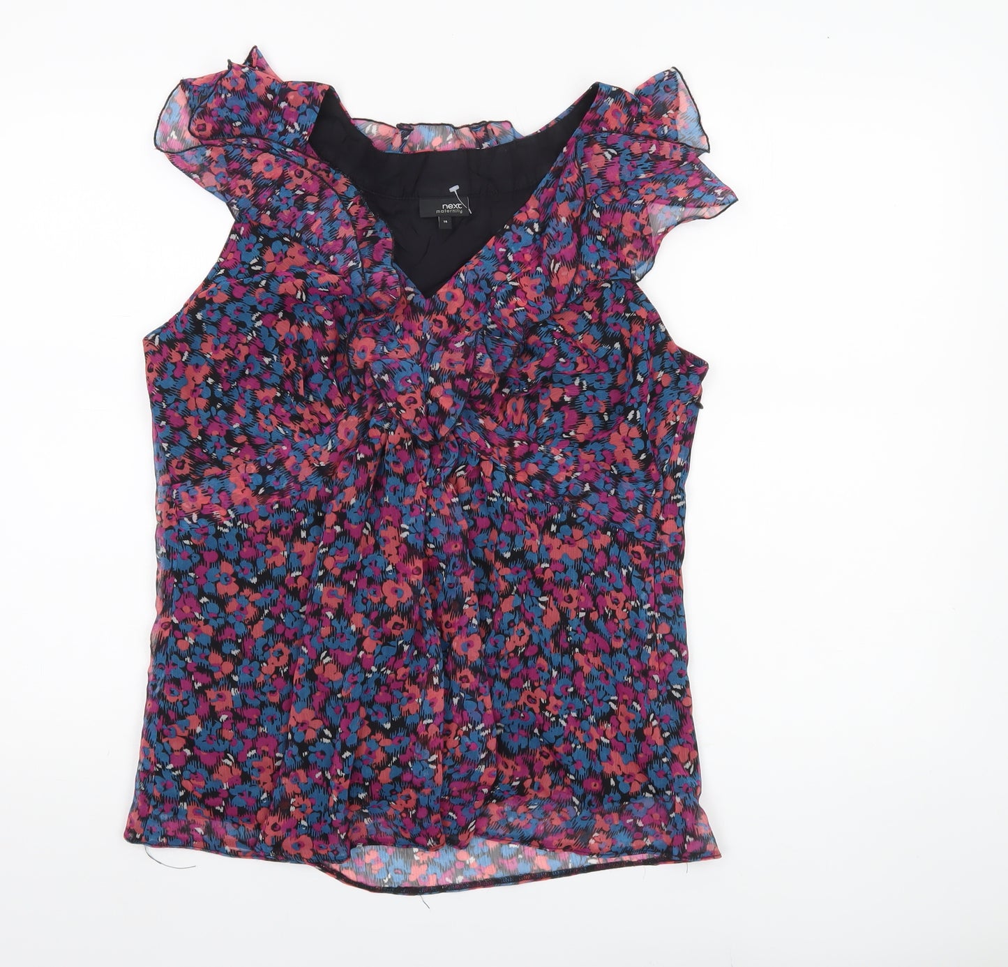 Next Maternity Womens Multicoloured Floral Chiffon Blouse Size 14