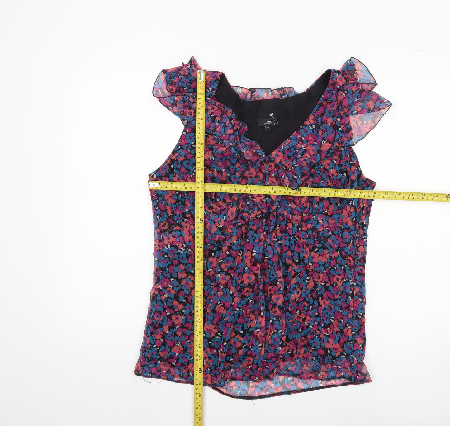 Next Maternity Womens Multicoloured Floral Chiffon Blouse Size 14
