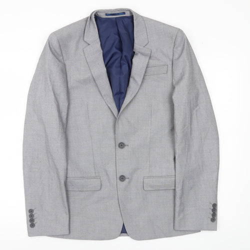 River Island Men’s Grey Slim Fit Blazer Jacket UK 36R