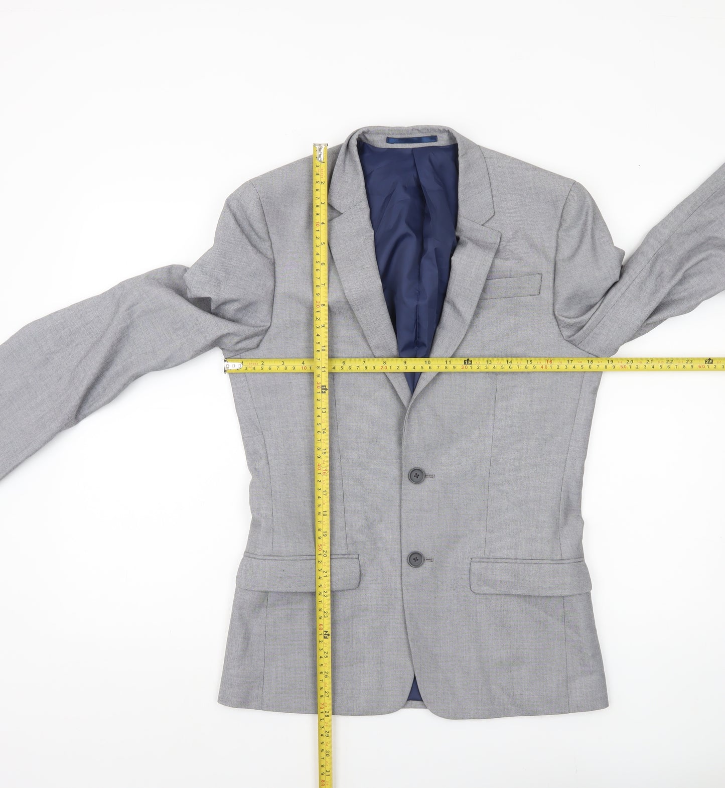 River Island Men’s Grey Slim Fit Blazer Jacket UK 36R