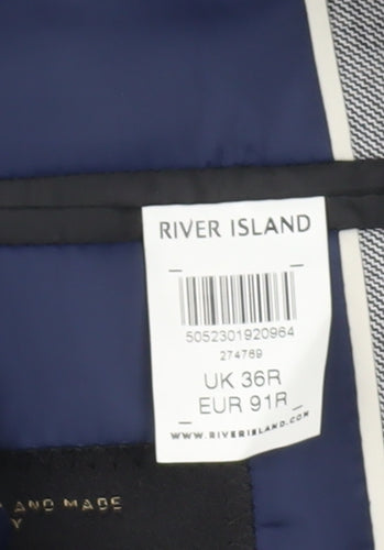 River Island Men’s Grey Slim Fit Blazer Jacket UK 36R