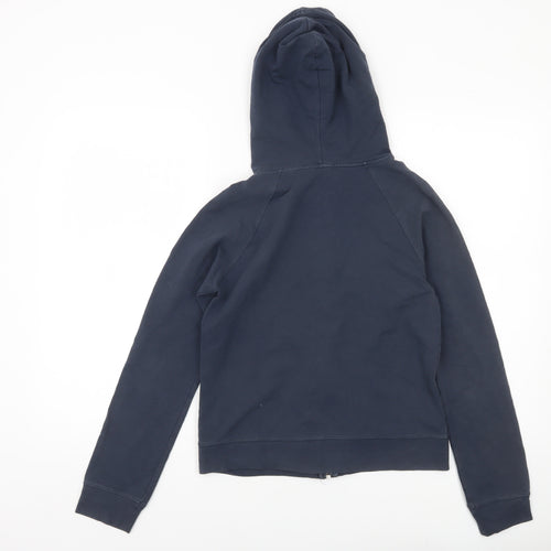 Massimo Dutti Women Blue S Full Zip Hoodie Cotton Blend