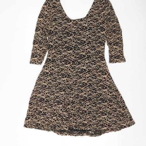 Apricot Women’s Black Beige Lace Fit & Flare Dress Size 14