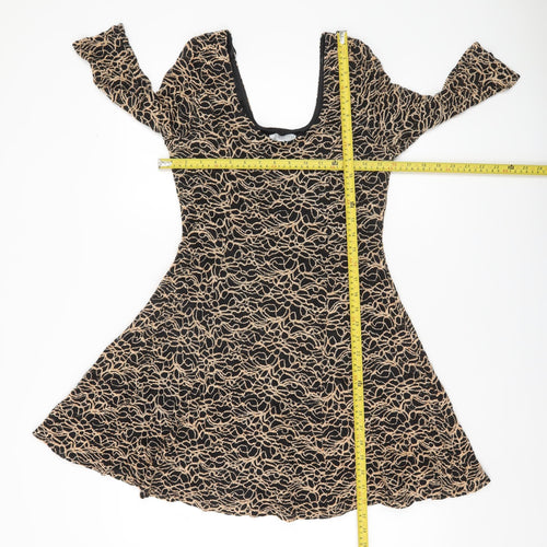 Apricot Women’s Black Beige Lace Fit & Flare Dress Size 14