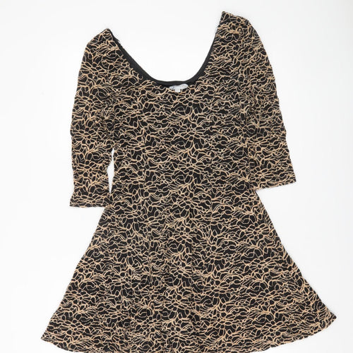 Apricot Women’s Black Beige Lace Fit & Flare Dress Size 14