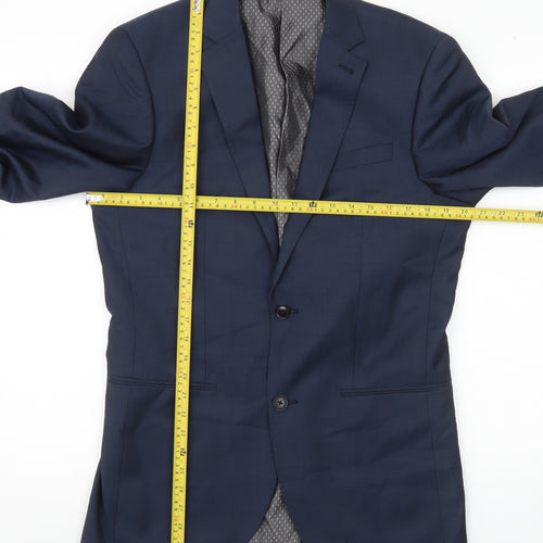 Next Men’s Blue Wool Blend Suit Jacket 38L Long Classic Formal