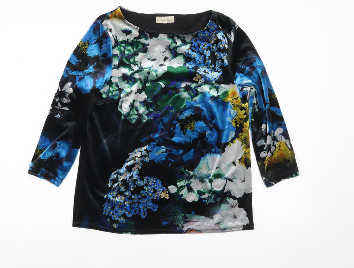 Phase Eight Women's Multicoloured Floral Velour Blouse UK 8