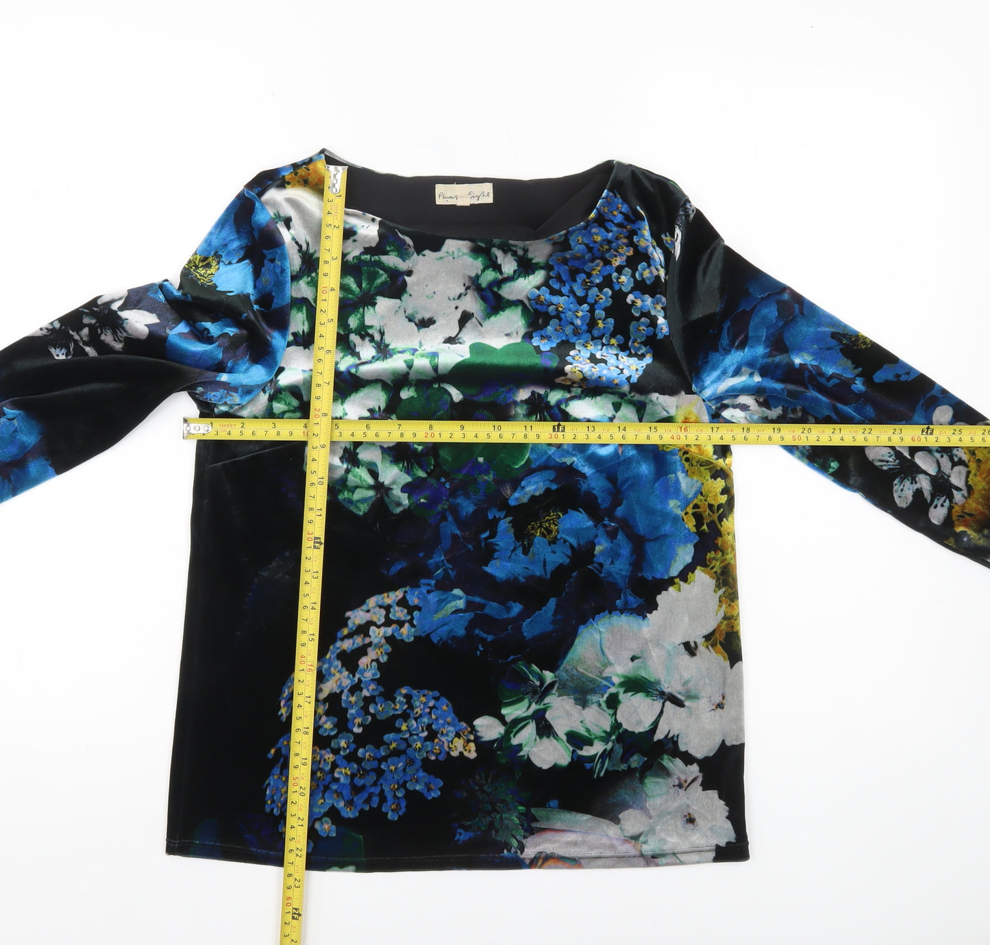 Phase Eight Women's Multicoloured Floral Velour Blouse UK 8