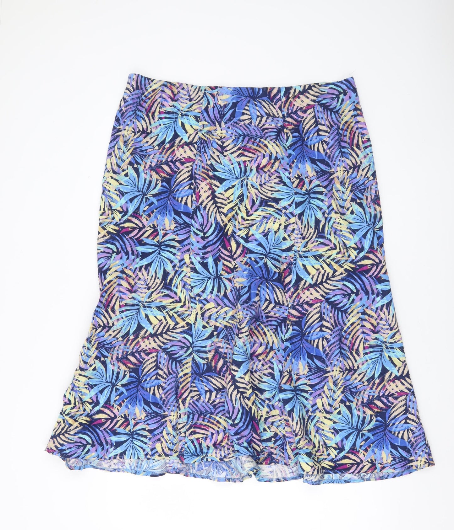 Isle Collection Womens Multicoloured A-Line Midi Skirt Size 18 Linen Blend