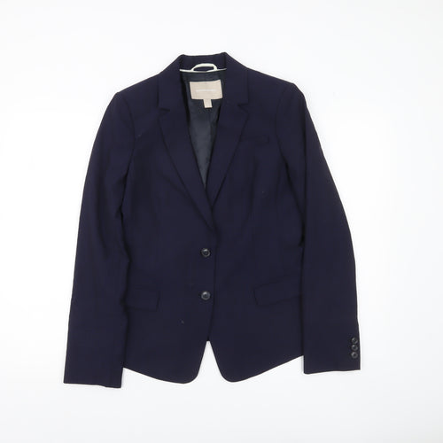 Banana Republic Women’s Blue Wool Blend Blazer Size 12 Two-Button Jacket
