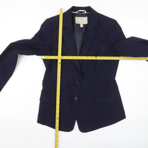 Banana Republic Women’s Blue Wool Blend Blazer Size 12 Two-Button Jacket