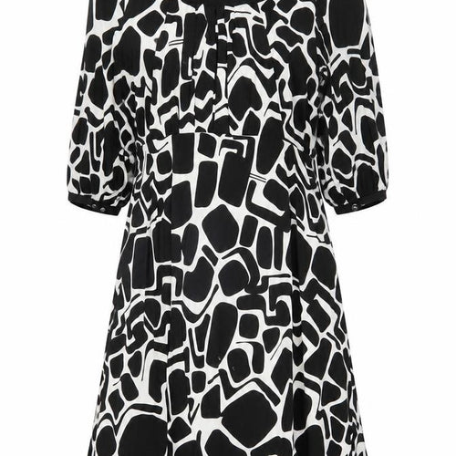 Wallis Women’s Black White Geometric A-Line Dress Size 12