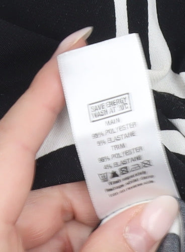 Wallis Women’s Black White Geometric A-Line Dress Size 12