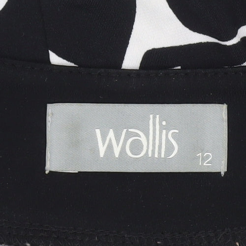 Wallis Women’s Black White Geometric A-Line Dress Size 12