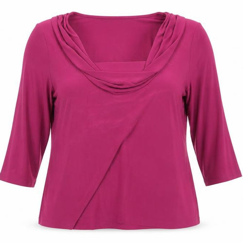 David Emanuel Womens Pink Size 18 Cowl Neck 3/4 Sleeve Blouse