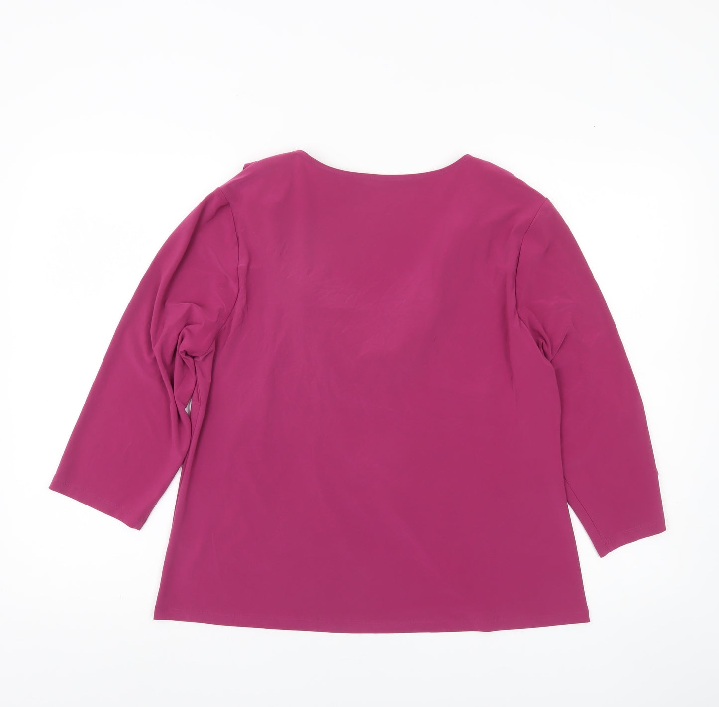 David Emanuel Womens Pink Size 18 Cowl Neck 3/4 Sleeve Blouse