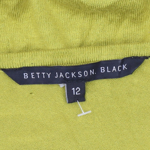 Betty Jackson Black Women’s Yellow Beaded Pullover Jumper Size 12