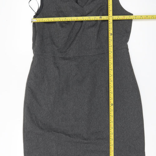 Papaya Women’s Grey Size 14 Sleeveless Sheath Work Dress