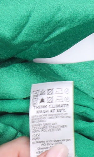 Marks and Spencer Womens Green Size 12 Button-Up Long Sleeve Shirt