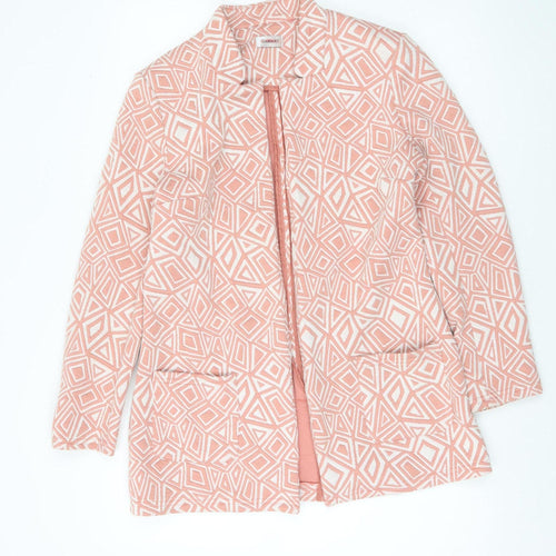 Damart Women’s Pink Geometric Blazer Jacket Size 10