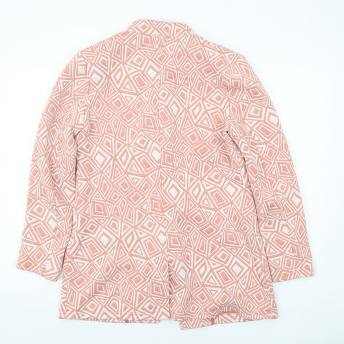 Damart Women’s Pink Geometric Blazer Jacket Size 10
