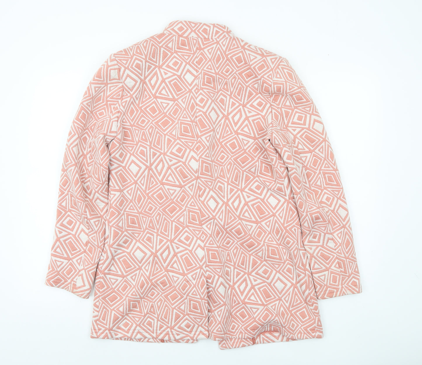 Damart Women’s Pink Geometric Blazer Jacket Size 10