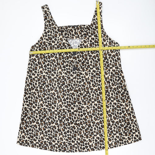 Shein Curve Women’s Brown Leopard Print Plus Size 18 Sleeveless Mini Dress