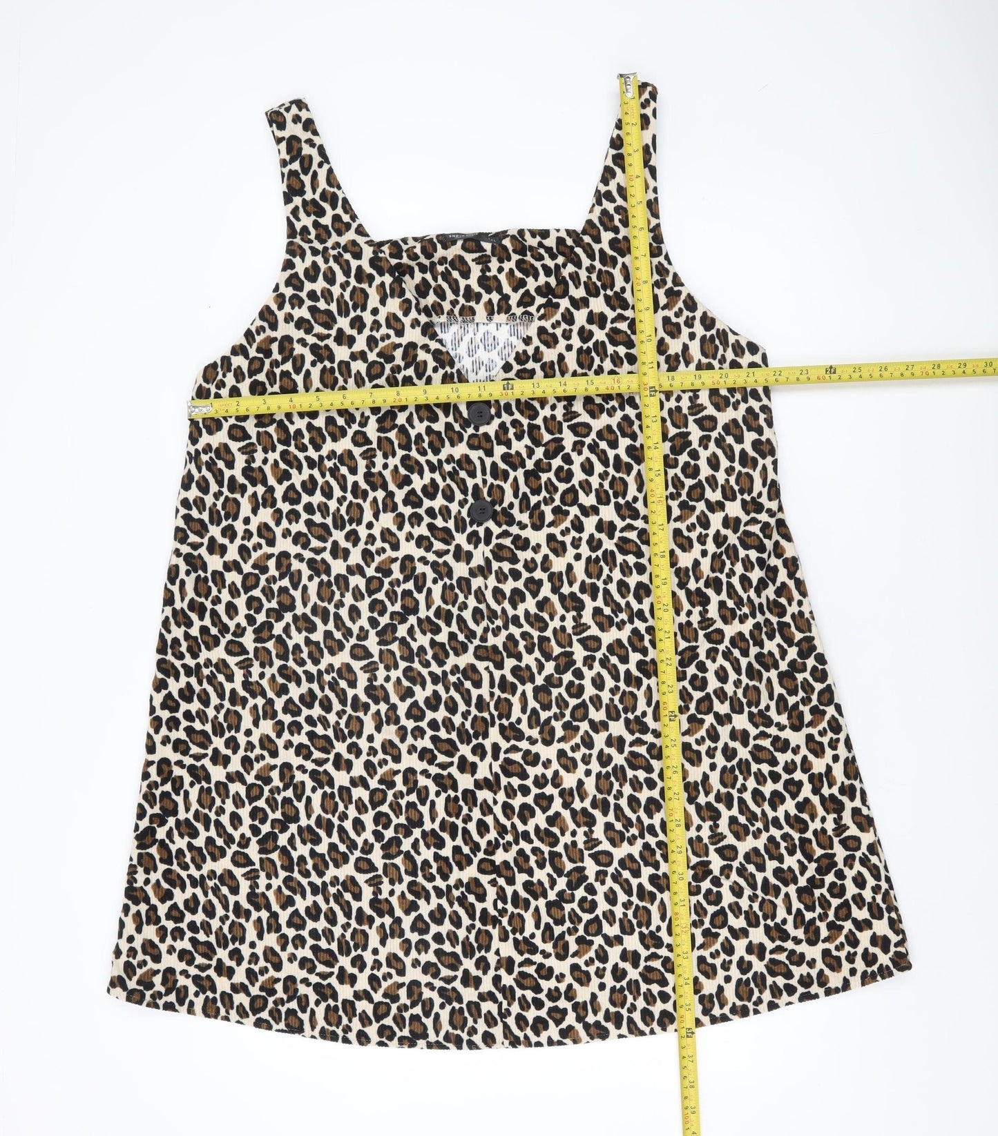Shein Curve Women’s Brown Leopard Print Plus Size 18 Sleeveless Mini Dress