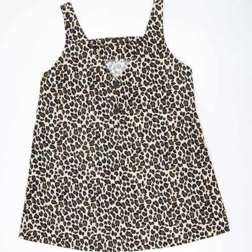 Shein Curve Women’s Brown Leopard Print Plus Size 18 Sleeveless Mini Dress