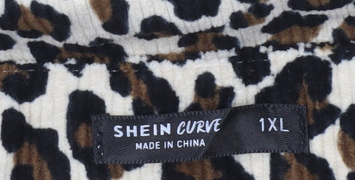Shein Curve Women’s Brown Leopard Print Plus Size 18 Sleeveless Mini Dress