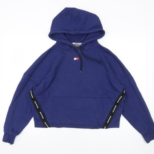 Tommy Hilfiger Womens Blue Hoodie Sweatshirt Small Pullover Logo